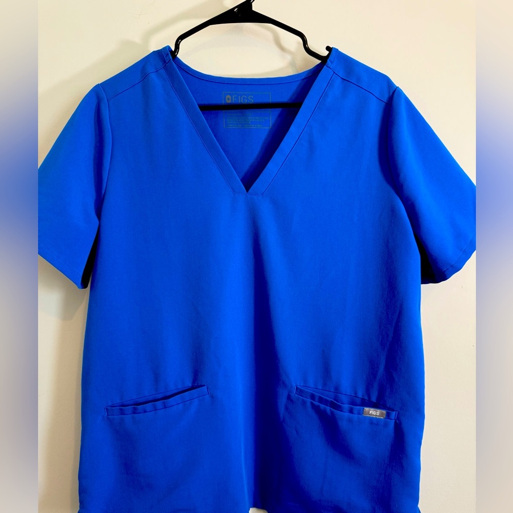Figs Casma Scrub top- Royal Blue.